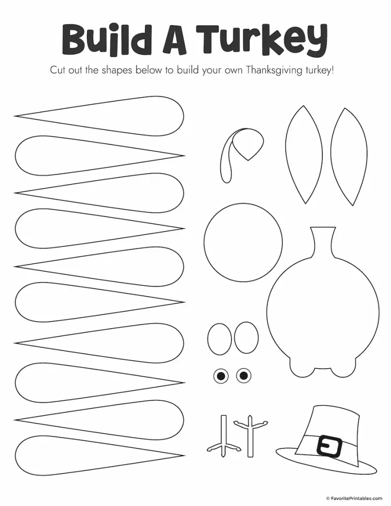 Free Printable Build A Turkey Cutout - Favorite Printables with regard to Free Printable Build a Turkey