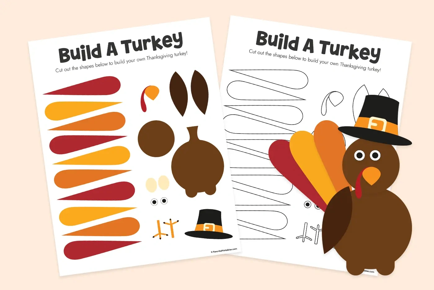 Free Printable Build A Turkey Cutout - Favorite Printables with regard to Free Printable Turkey Picture