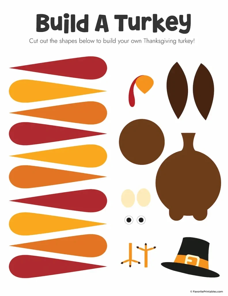 Free Printable Build A Turkey Cutout - Favorite Printables with regard to Printable Build A Turkey