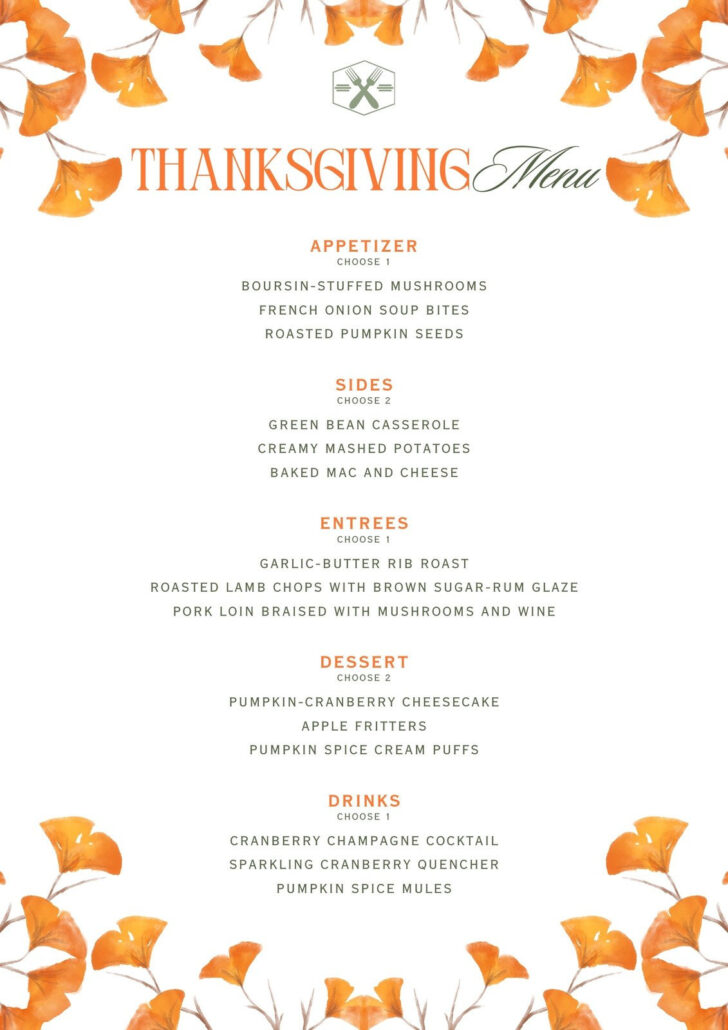 Canva Thanksgiving Menu Templates Canva Thanksgiving Menu Templates
