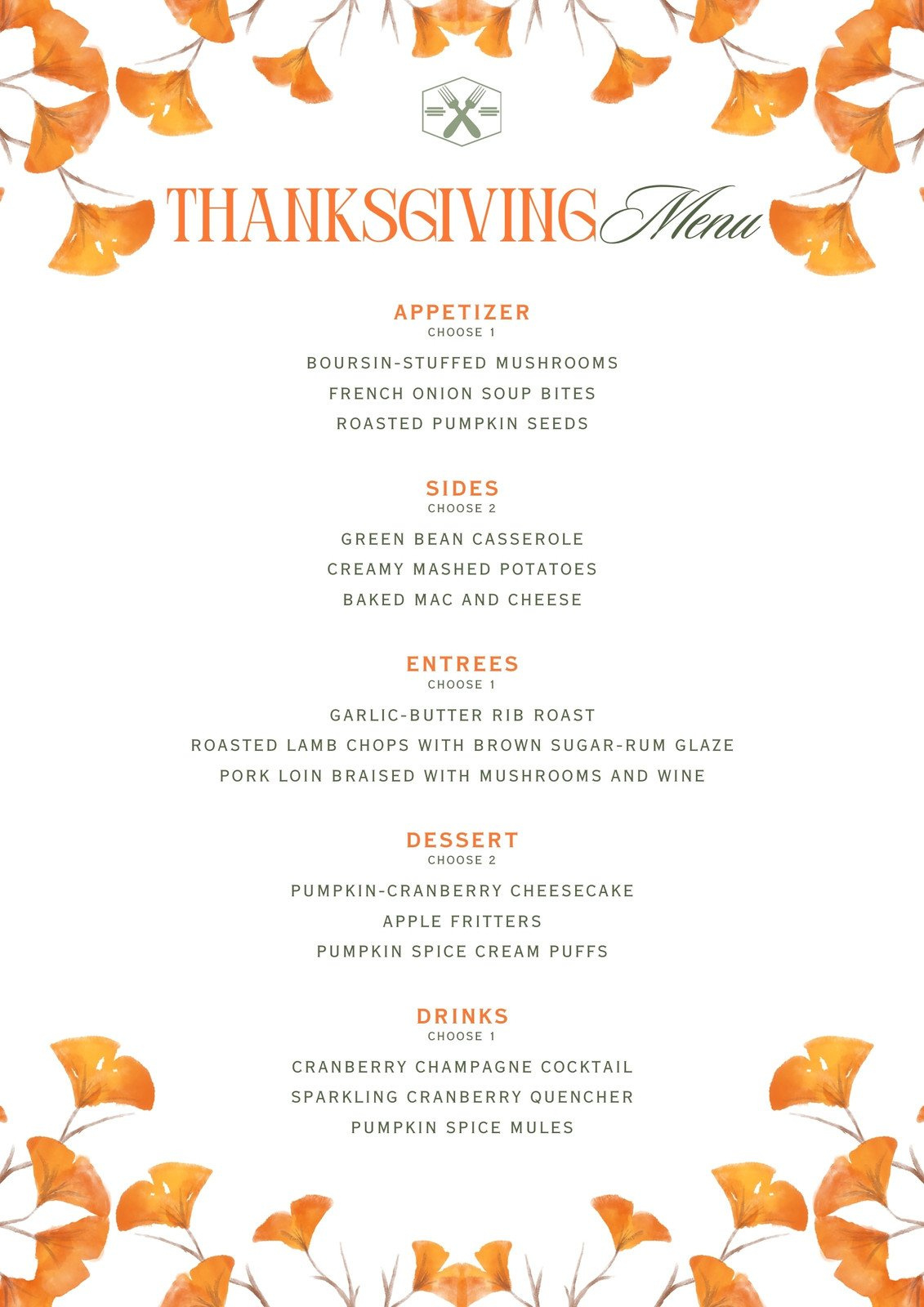 Free Printable, Customizable Thanksgiving Menu Templates | Canva for Canva Thanksgiving Menu Templates