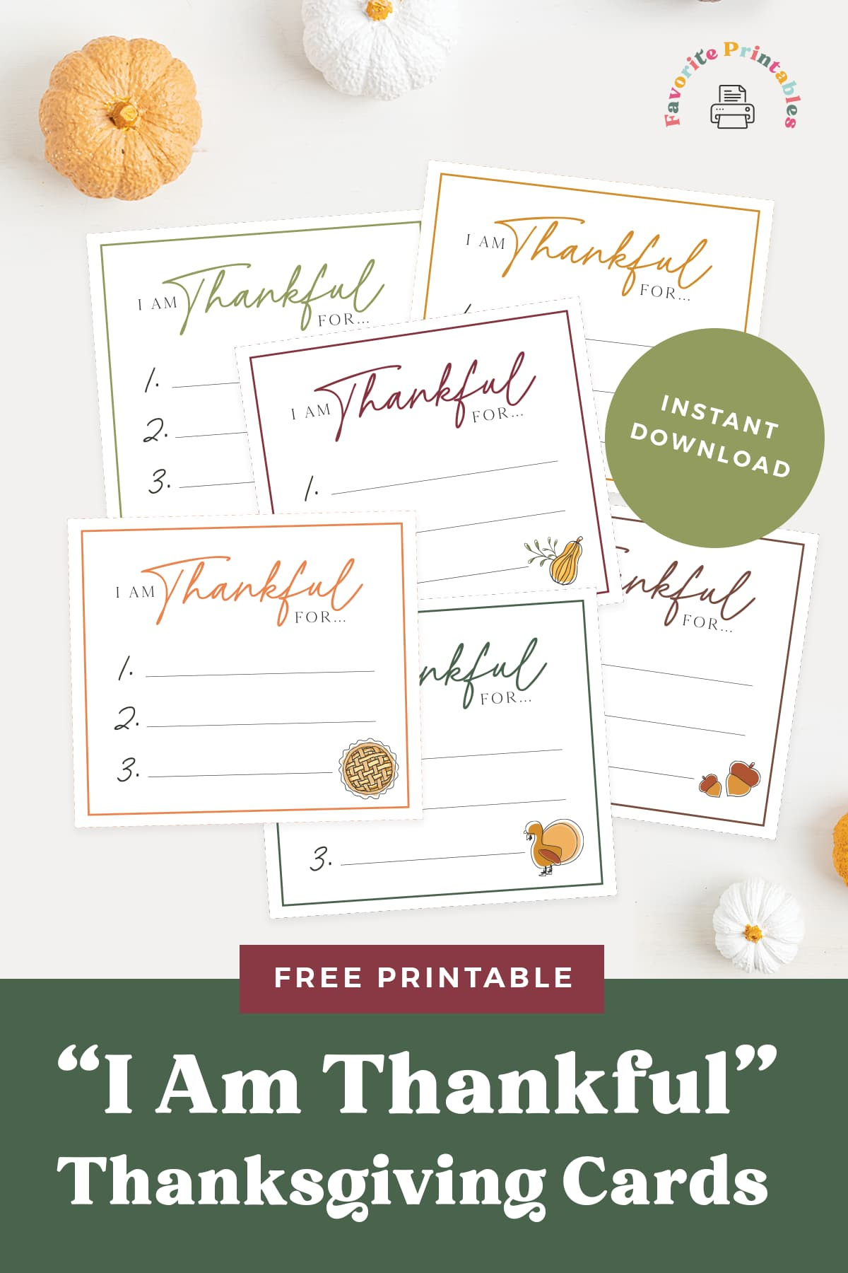 Free Printable I Am Thankful For Cards! - Favorite Printables in Free Printable I am Thankful For Cards