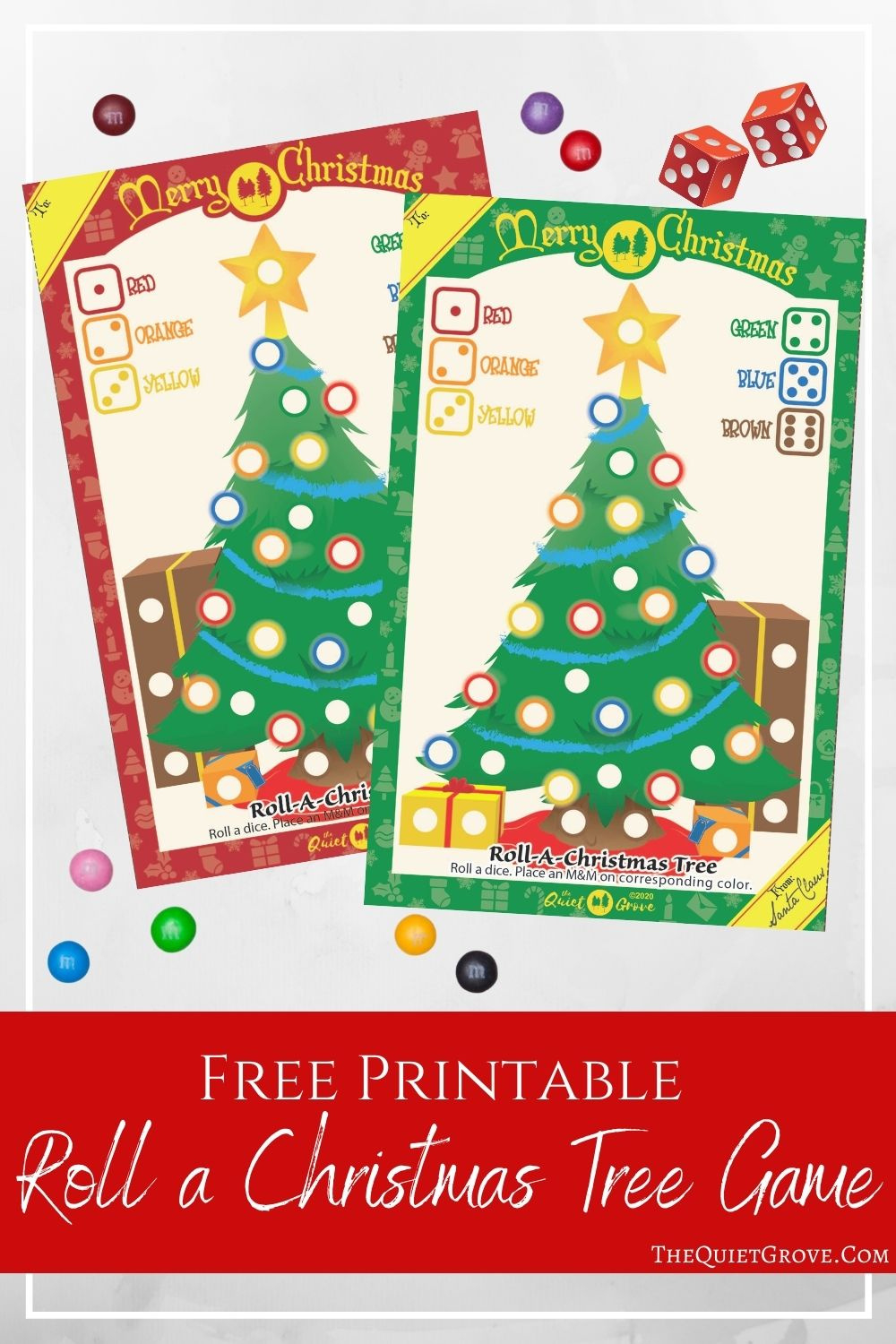 Free Printable Roll A Christmas Tree Game ⋆ The Quiet Grove pertaining to Roll A Turkey Dice Game Free Printable Informational