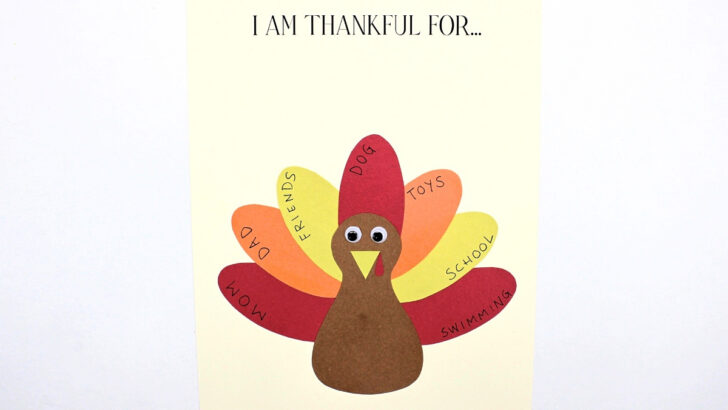 Free Printable I Am Thankful Turkey