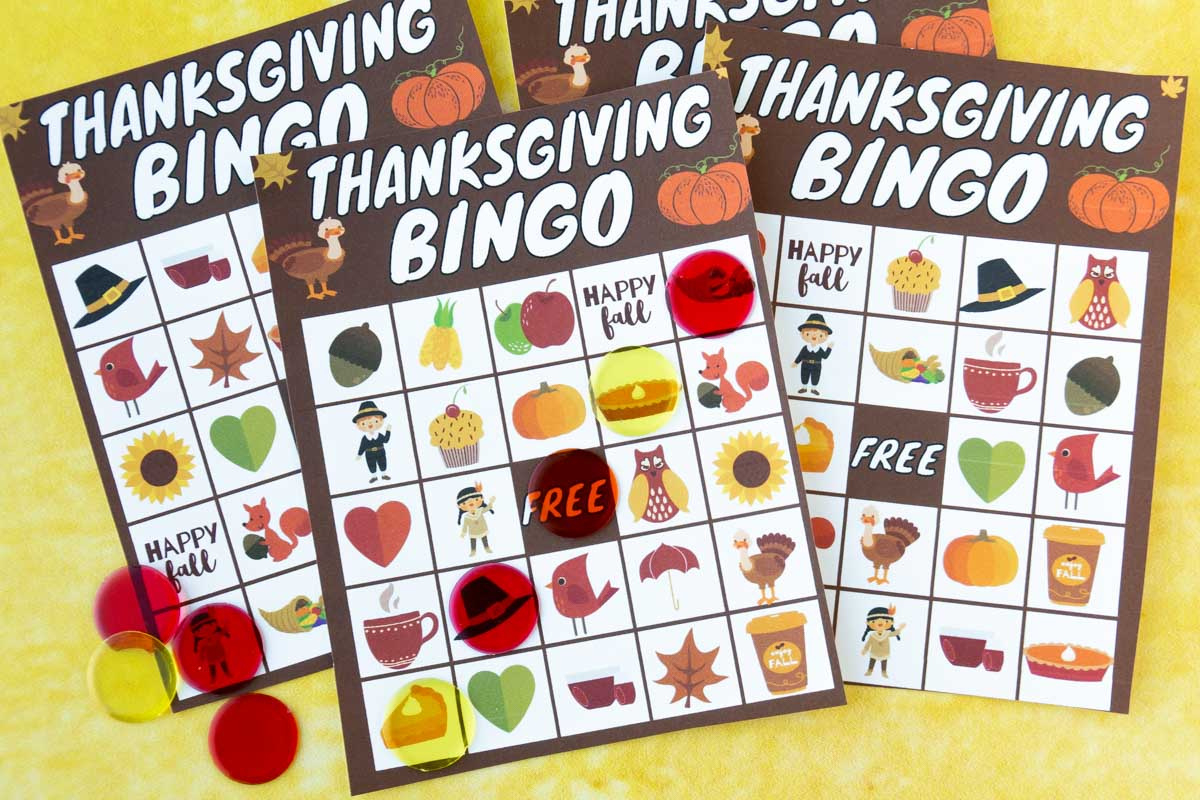 Free Printable Thanksgiving Bingo Game (20 Cards) - Play Party Plan inside Free Printable Thanksgiving Bingo For Adults