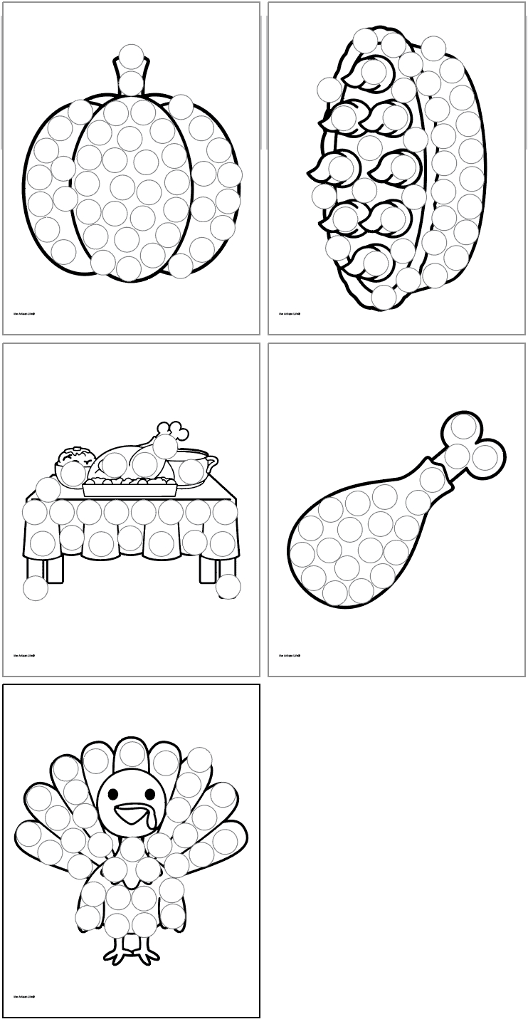 Free Printable Thanksgiving Dot Marker Coloring Pages - The regarding Turkey Dot Paint Printable