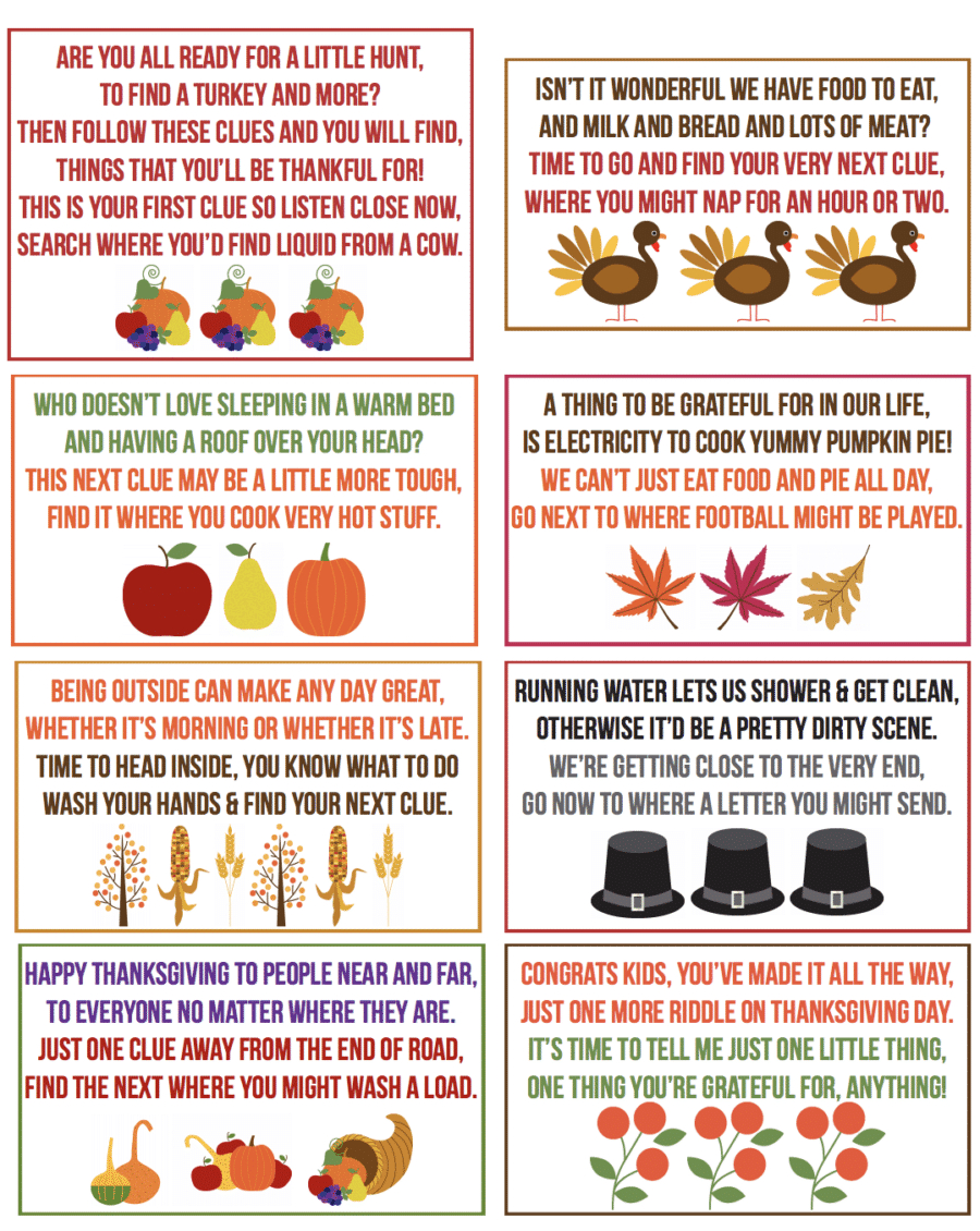 Free Printable Thanksgiving Scavenger Hunt For Kids intended for Turkey Scavenger Hunt Free Printable