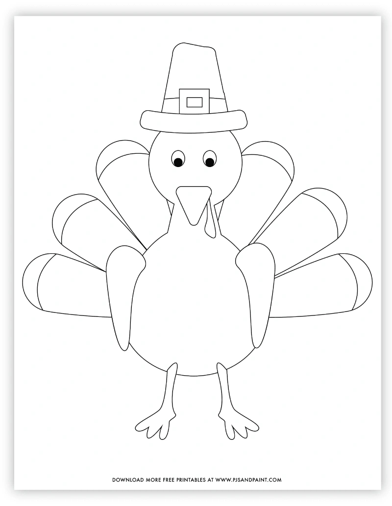 Free Printable Turkey Coloring Page - Pjs And Paint with Printable Turkey Pictures To Color	Informational, Commercial