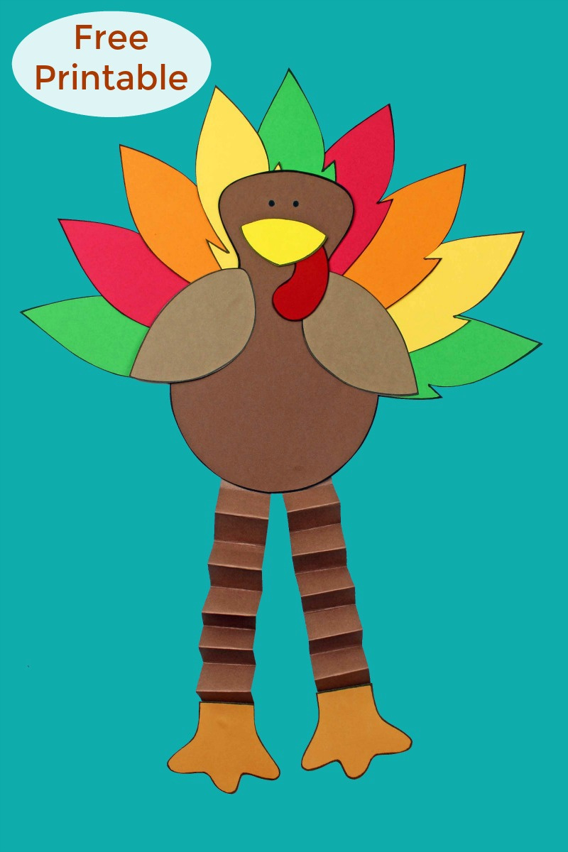 Free Printable Turkey Craft For Thanksgiving - Mama Likes This in Printable Turkey Legs