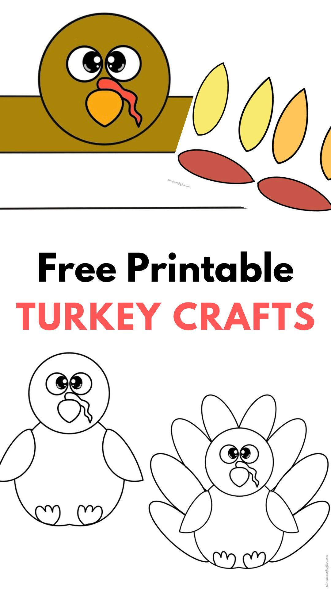 Free Printable Turkey Craft For Thanksgiving - regarding Simple Turkey Template Printable