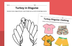 Free Printable Turkey Disguise Template Thanksgiving Activity within Free Printable Disguise A Turkey Template	Informational
