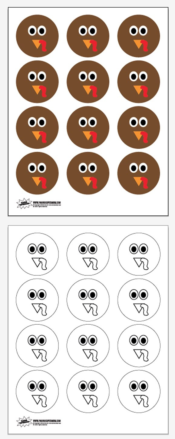 Free Printable Turkey Face Template - Paging Supermom with Turkey Face Printable