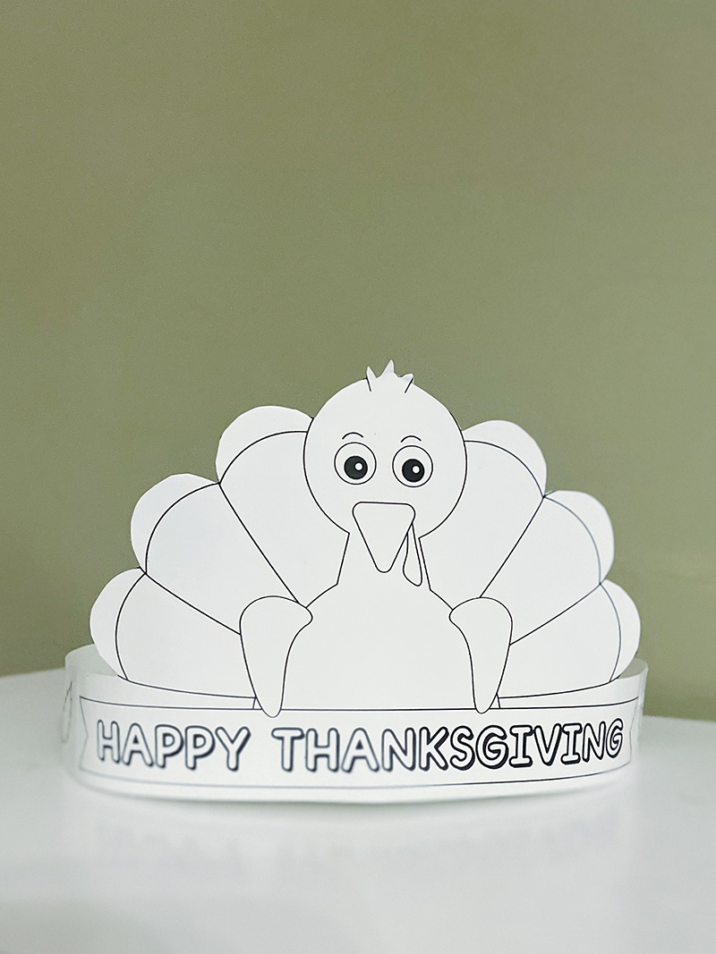 Free Printable Turkey Hat - Thanksgiving Turkey Crown in Free Printable Thankful Turkey Hat