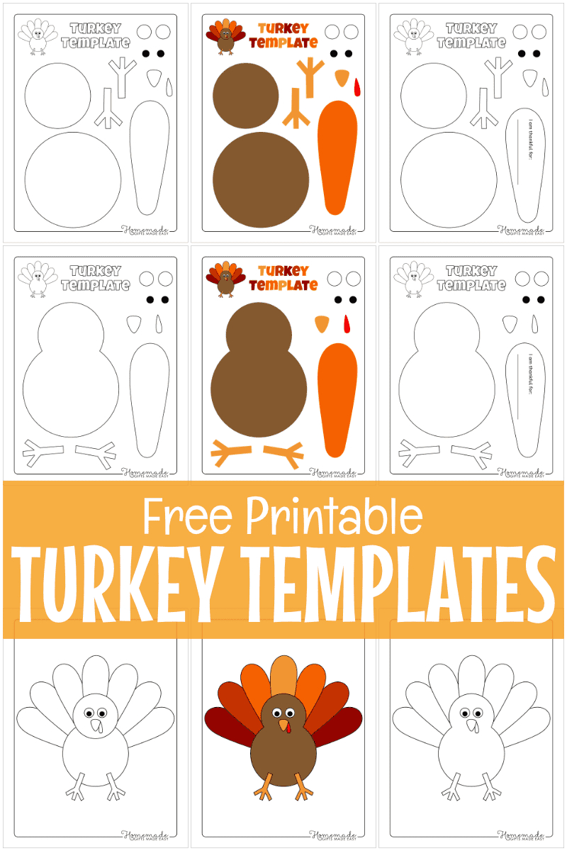Free Printable Turkey Template For Thanksgiving Crafts throughout Small Printable Turkeys
