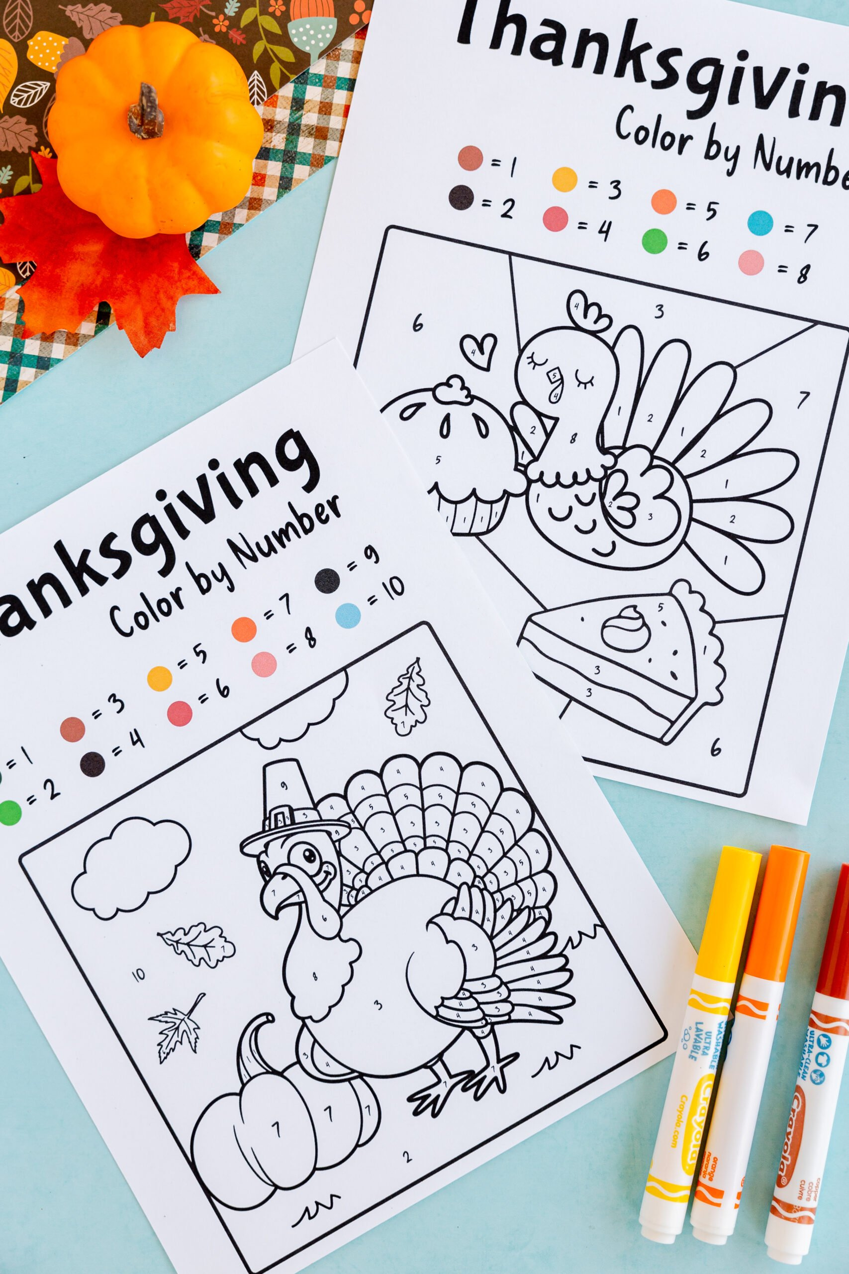 Free Thanksgiving Colornumber Pages - Play Party Plan for Color By Number Turkey Free Printable