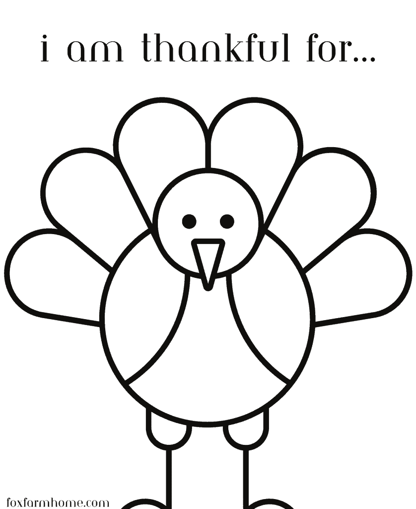 Free Thanksgiving "I Am Thankful For" Printable - Fox Farm Home pertaining to Free Printable I Am Thankful Turkey