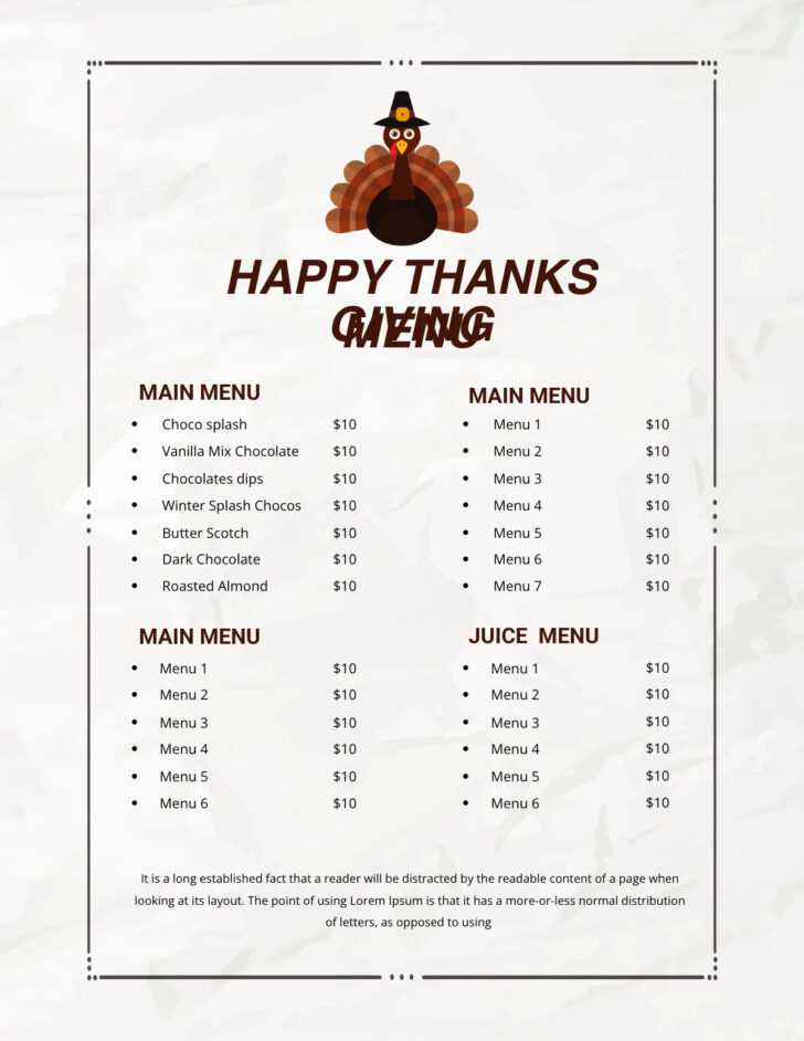 Free Online Thanksgiving Templates Menu Free Online Thanksgiving Templates Menu