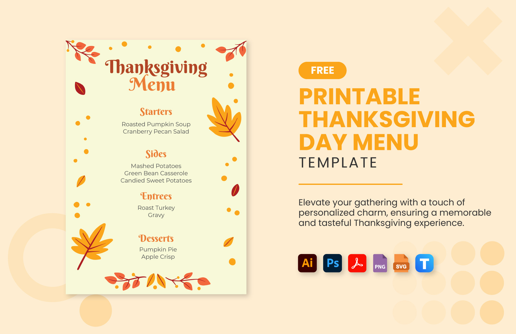 Free Thanksgiving Menu Templates, Editable And Printable throughout Free Thanksgiving Chalkboard Menu Template Printable