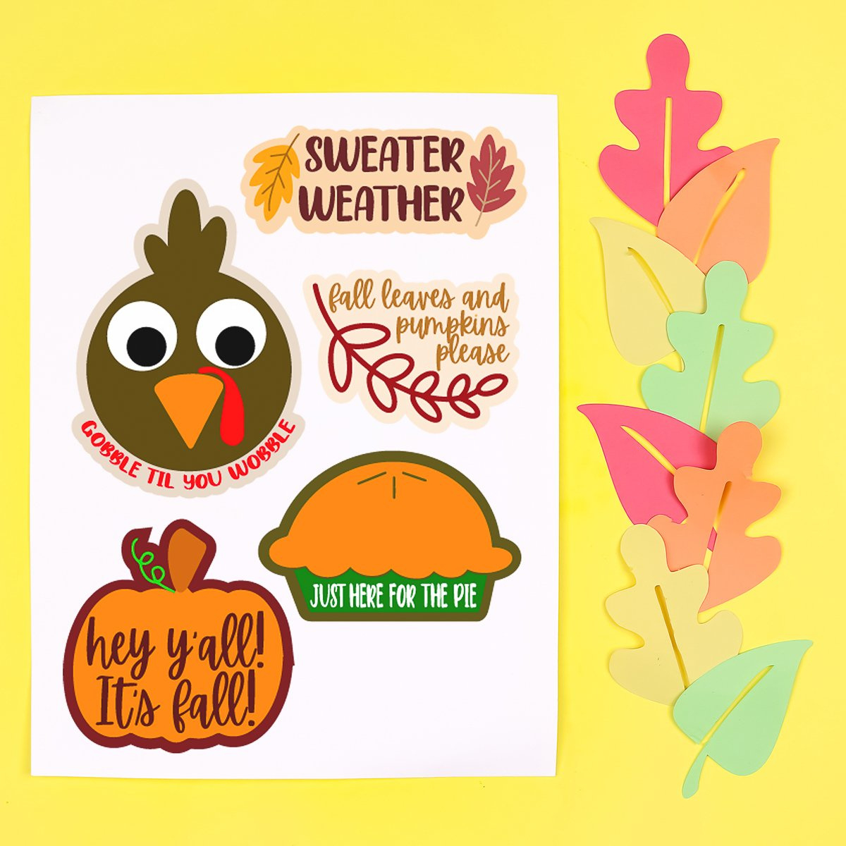 Free Thanksgiving Stickers Plus More Fall Printables - Angie throughout Turkey Stickers Printable