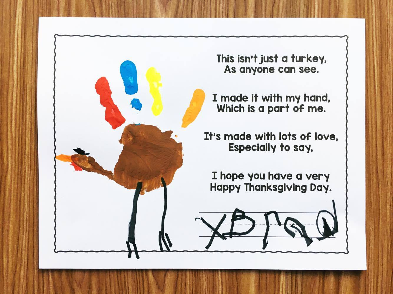 Free Turkey Handprint Poem - Simply Kinder pertaining to Free Printable Turkey Handprint Poem Printable 2023