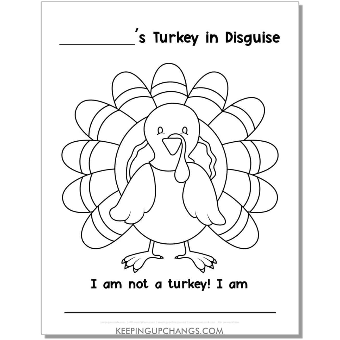 Free Turkey Outlines, Templates, Stencils [Most Popular Printables!] for Tom the Turkey Disguise Printable	Informational