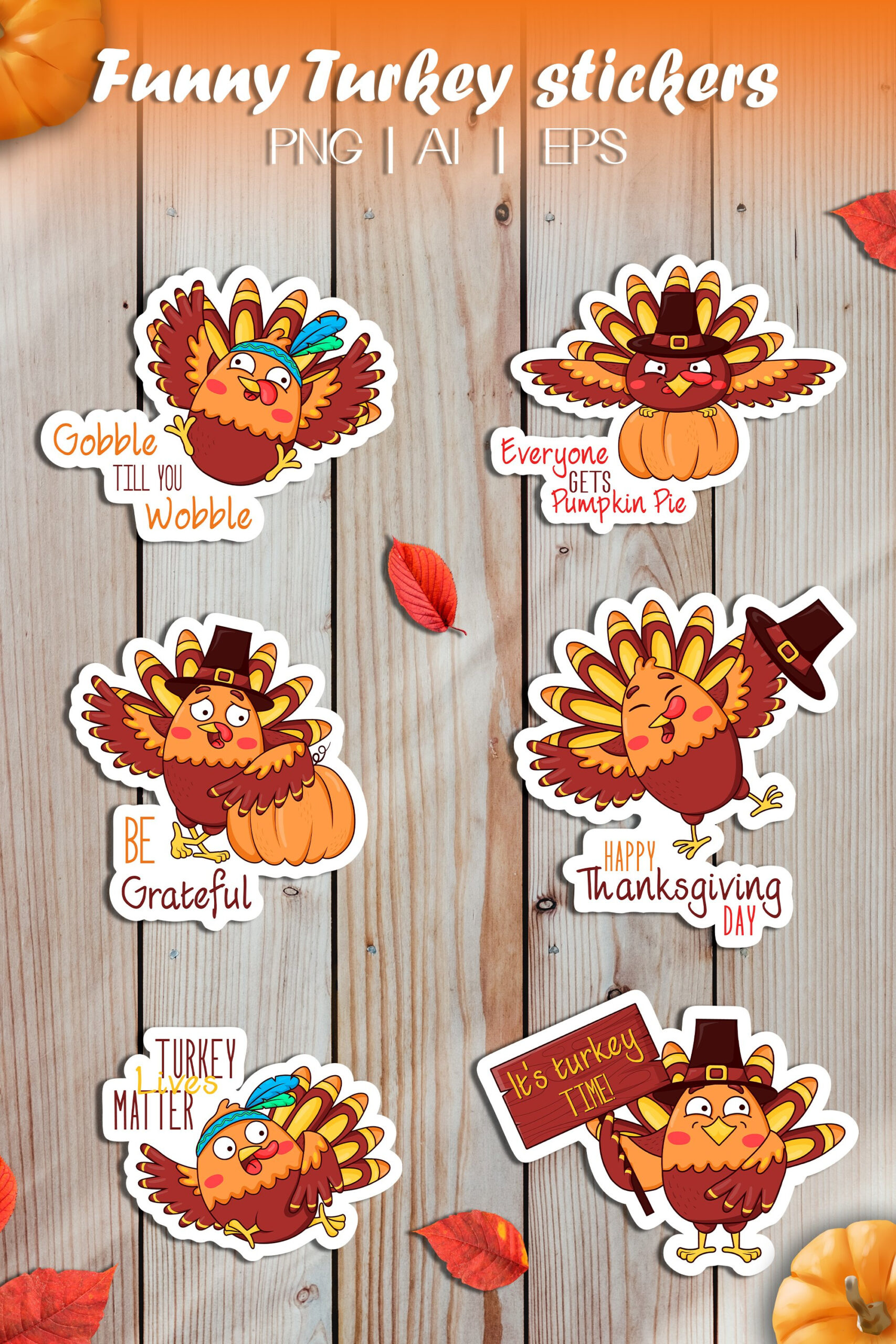 Funny Thanksgiving Turkey Sticker Png regarding Printable Turkey Stickers