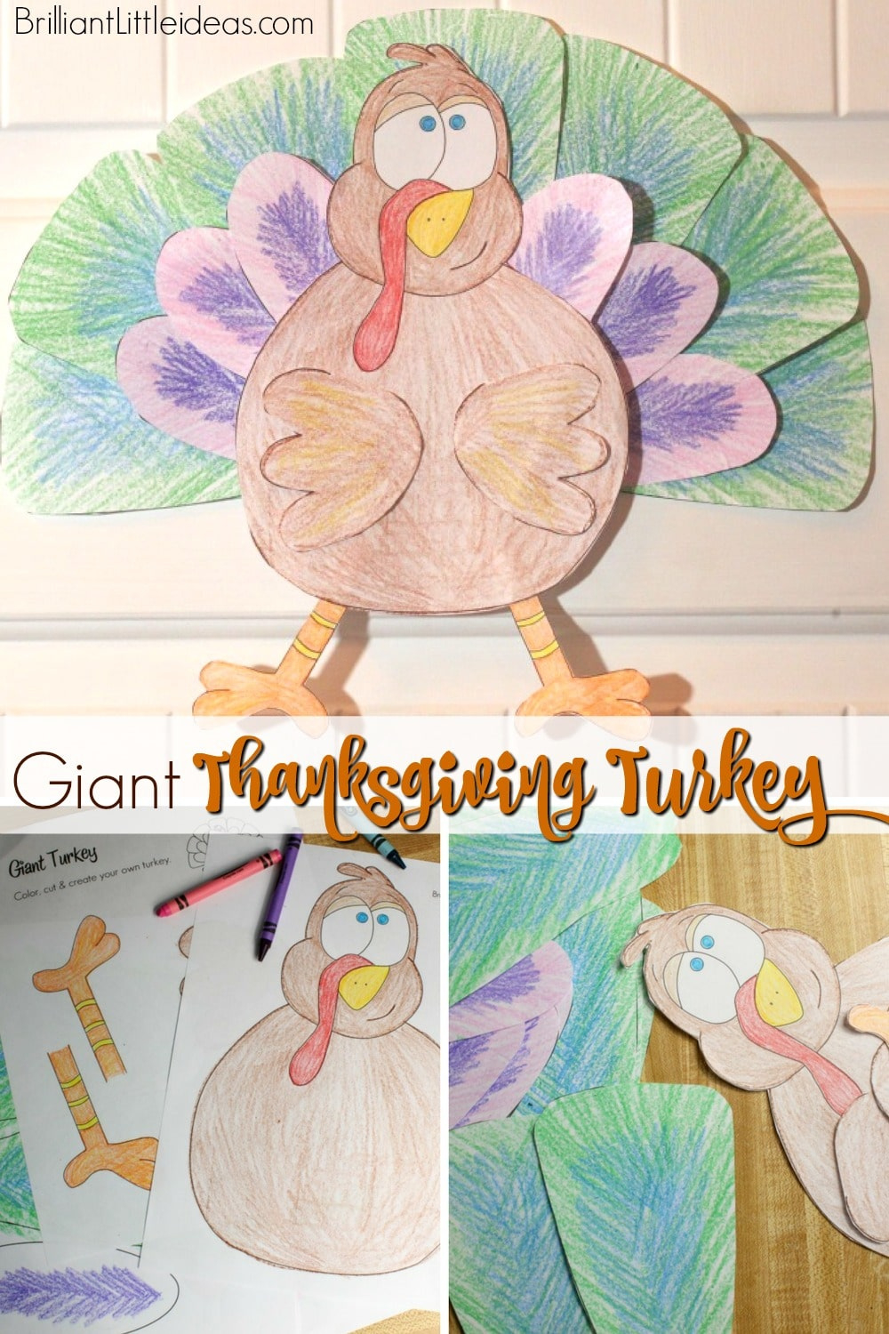 Giant Thanksgiving Turkey Printable | Brilliant Little Ideas inside Giant Turkey Printable