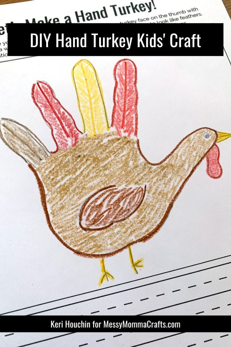 Hand Turkey Thanksgiving Craft With Printable Template intended for Hand Turkey Outline Printable