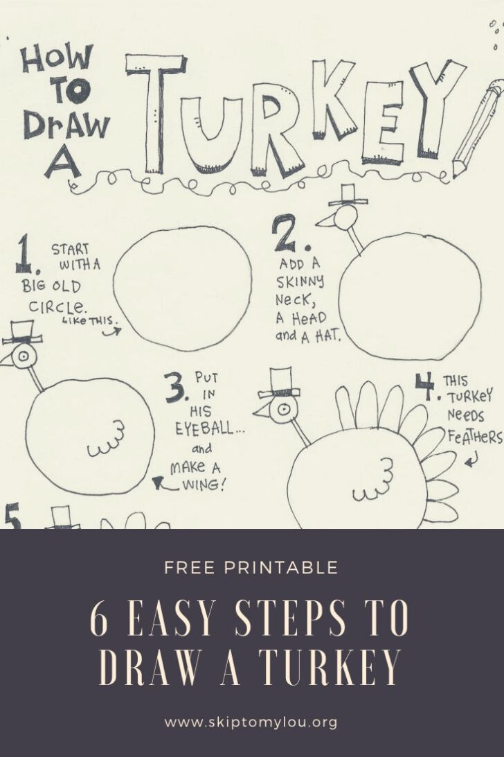 How to Draw a Turkey Printable