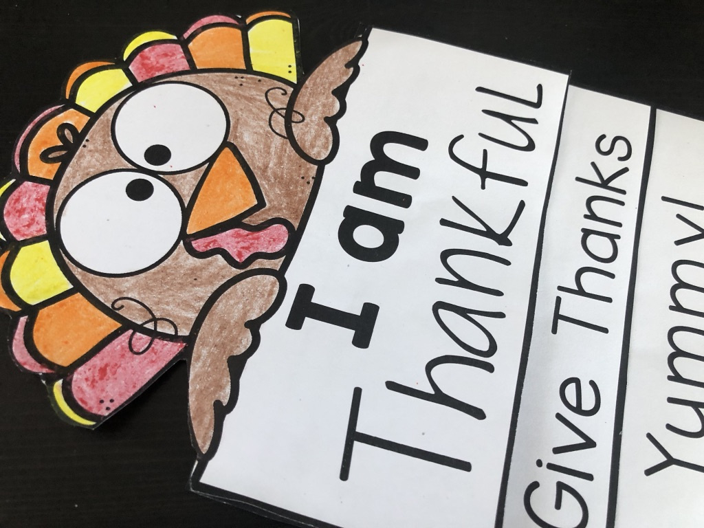 I Am Thankful Thanksgiving Flip Book & Other Activities | The inside I am Thankful Book Printable