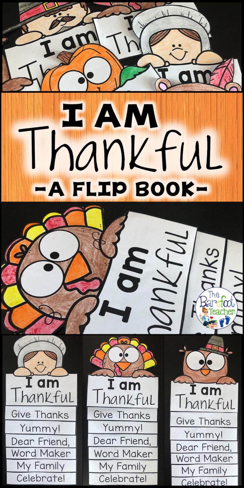 I Am Thankful Thanksgiving Flip Book & Other Activities | The throughout I Am Thankful For Books Printable