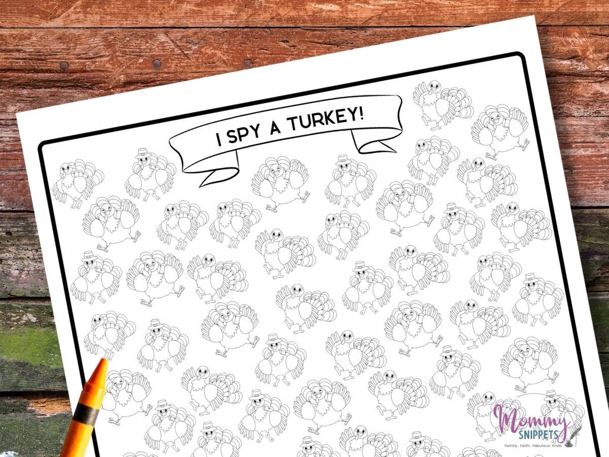 I Spy A Turkey Printable - A Thanksgiving Game Your Family Will Enjoy! for Turkey Turkey What Do You See Free Printable