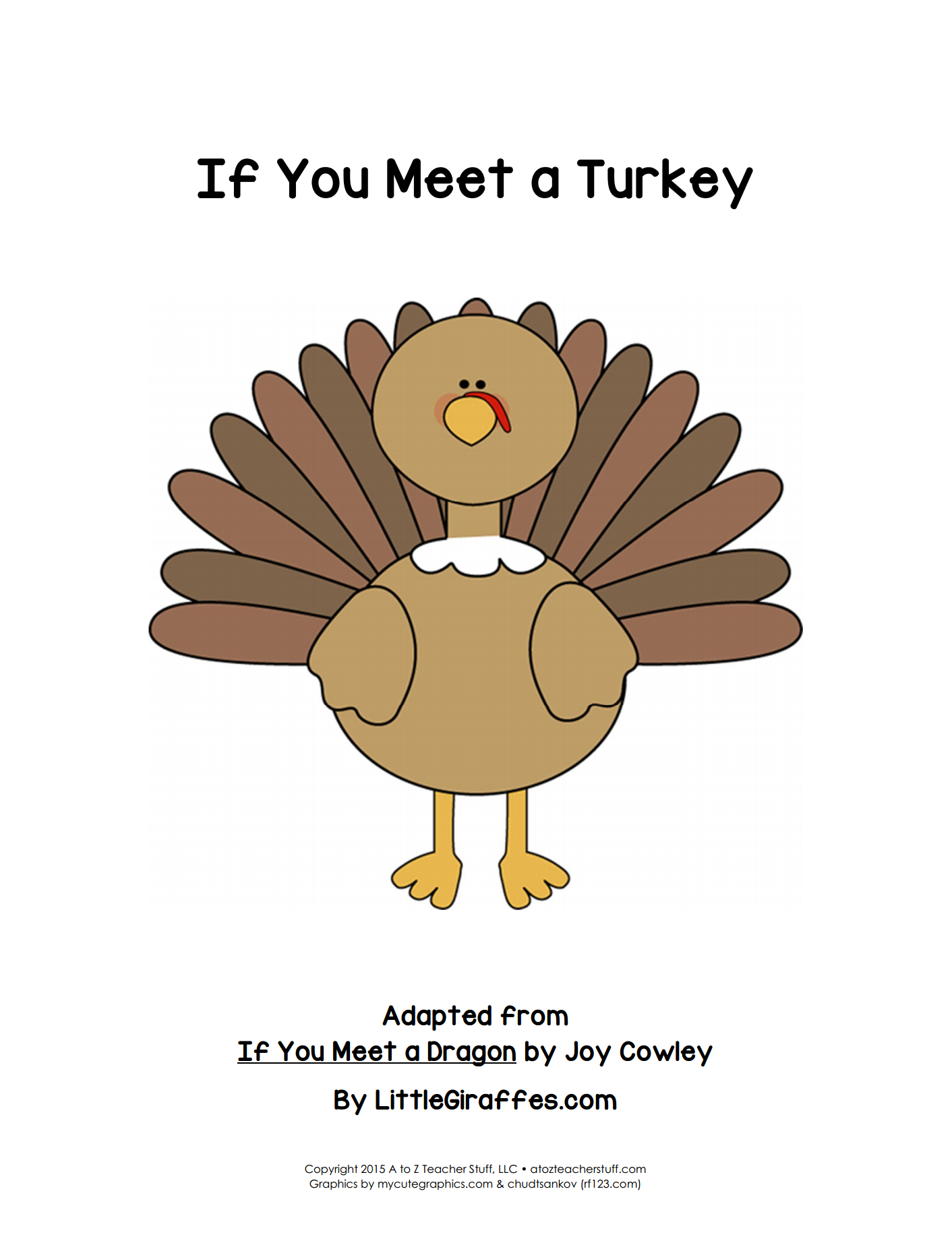 If You Meet A Turkey Printable Book | A To Z Teacher Stuff for Turkey Printable Book