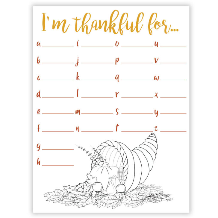 What am I Thankful For Printable What am I Thankful For Printable