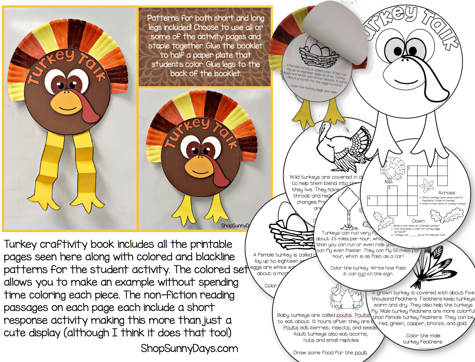 Informational Text Turkey Craftivity - Sunny Days In Second Grade in Free Printable Pictures of Turkeys	Informational
