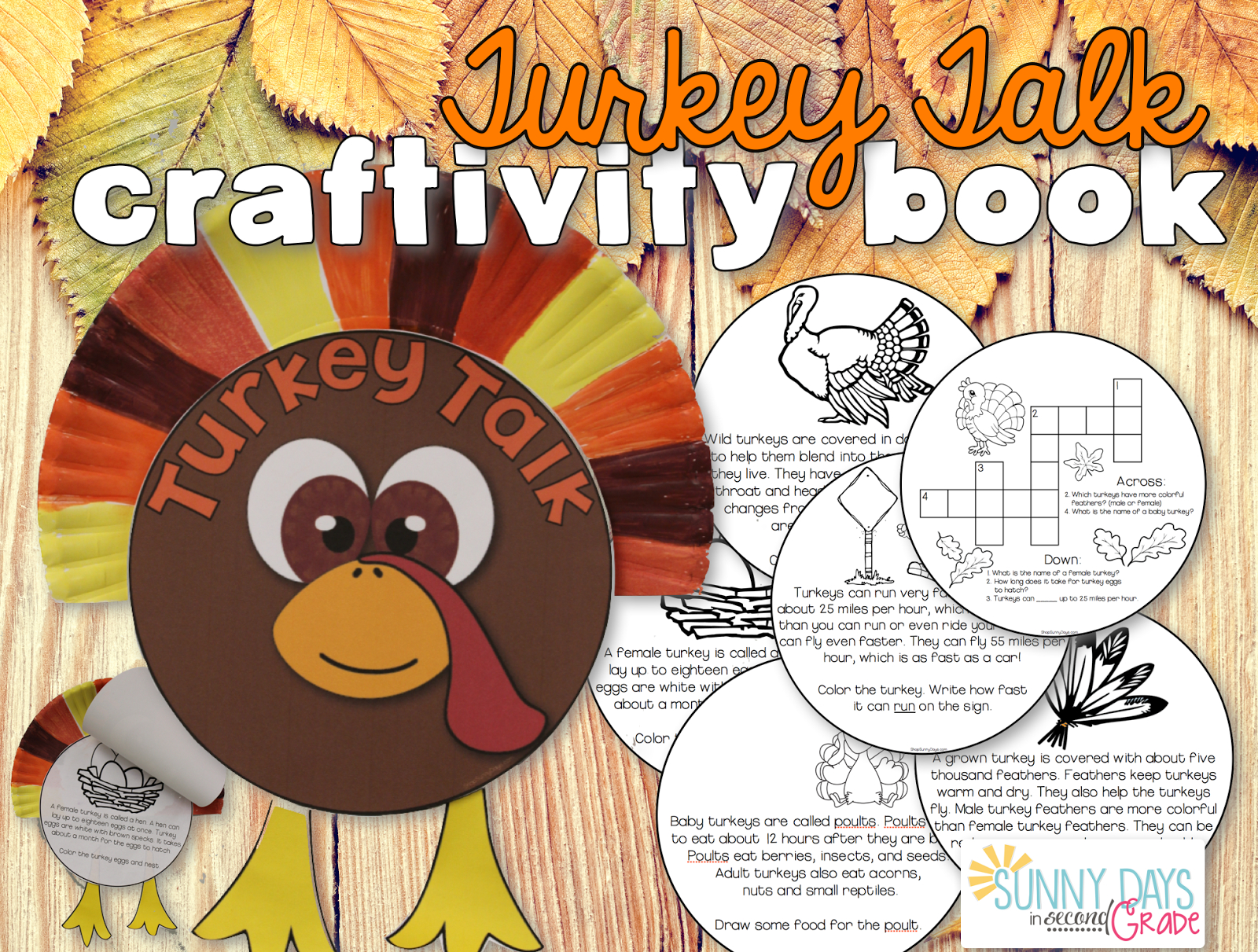 Informational Text Turkey Craftivity - Sunny Days In Second Grade with Printable Turkey Feathers	Informational