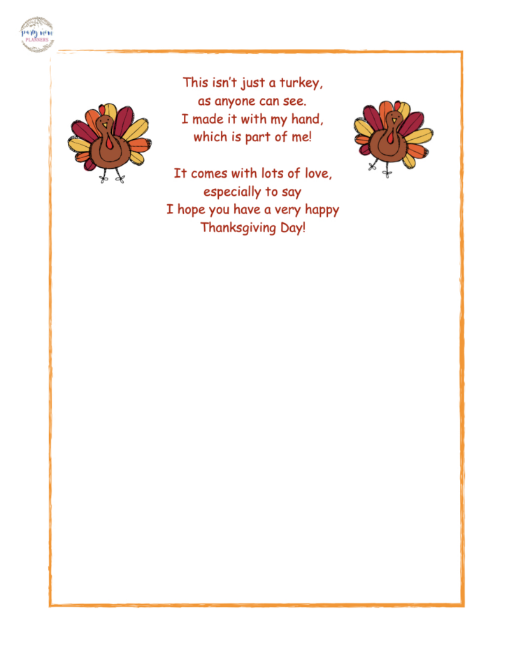 This Isn't Just a Turkey Poem Printable