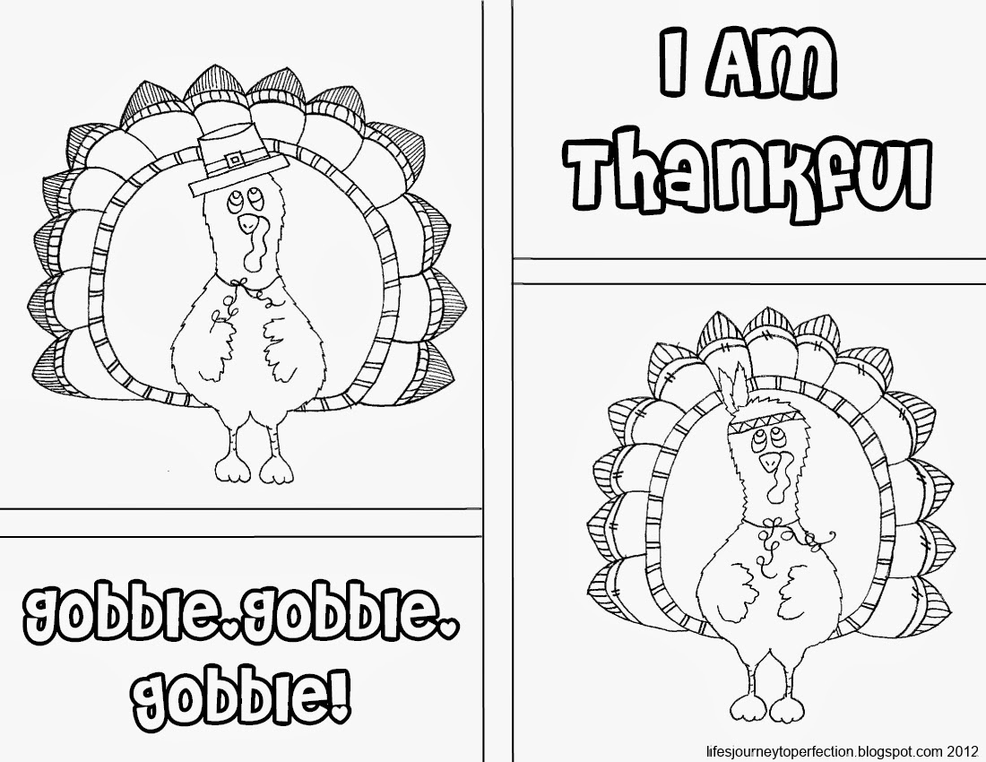 Life'S Journey To Perfection: Thanksgiving Printables: Color Page with Printable Turkey Card