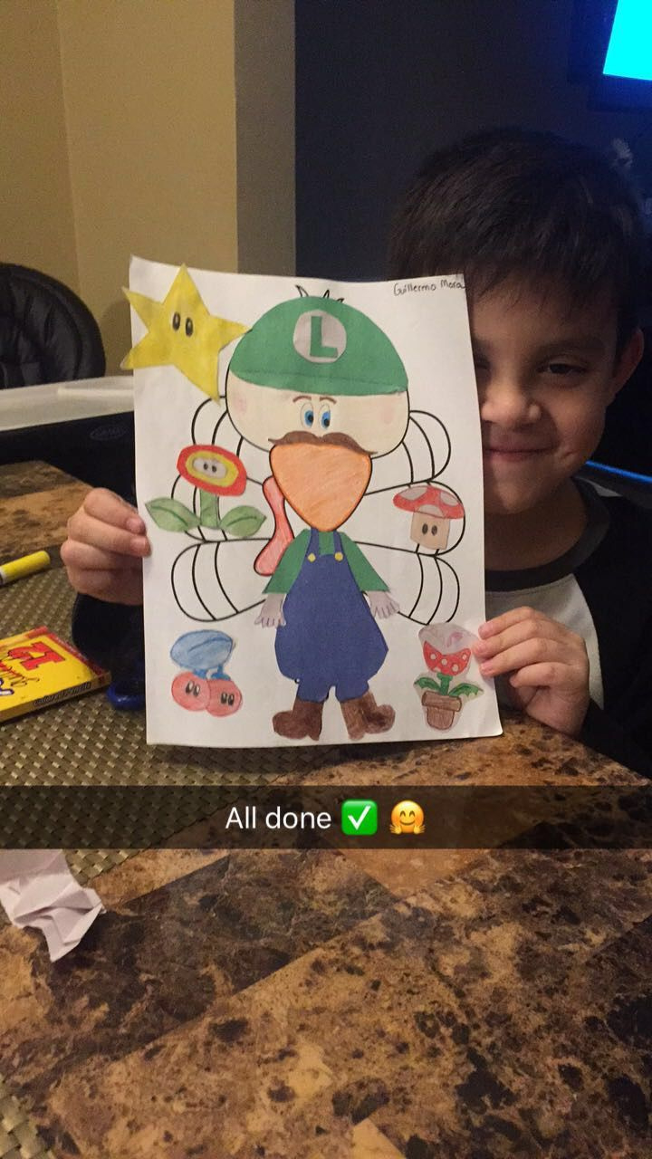 Luigi . Disguise A Turkey Project ! with Luigi Turkey Disguise Printable