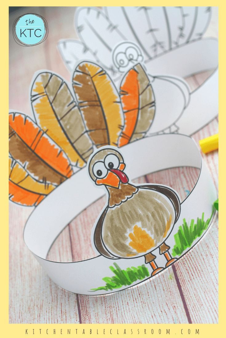 Make Your Own Turkey Headband-A Printable Thanksgiving Craft - The inside Printable Turkey Headbands