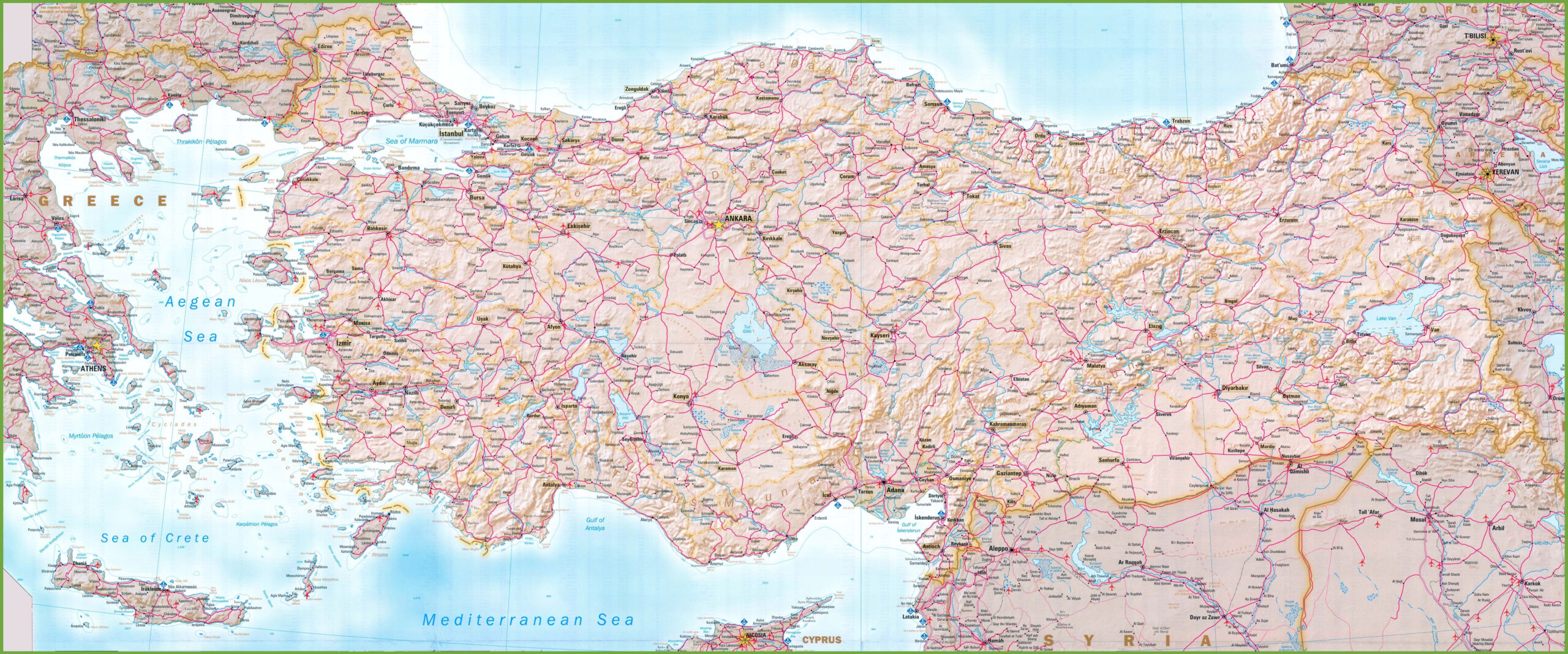 Map Of Turkey And Greece - Ontheworldmap inside Printable Map of Greece And Turkey