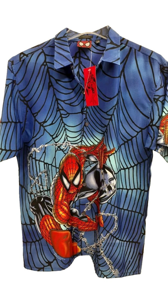 Nwt Vintage Boys Large Marvel Comics Spider-Man Button Up All Over within Disguise Template Printable Spiderman Turkey Disguise Informational