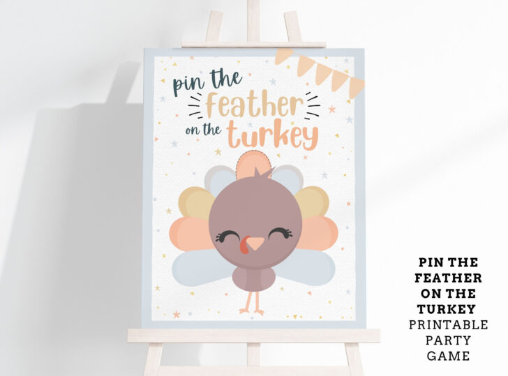 Pin the Feather On the Turkey Game Printable