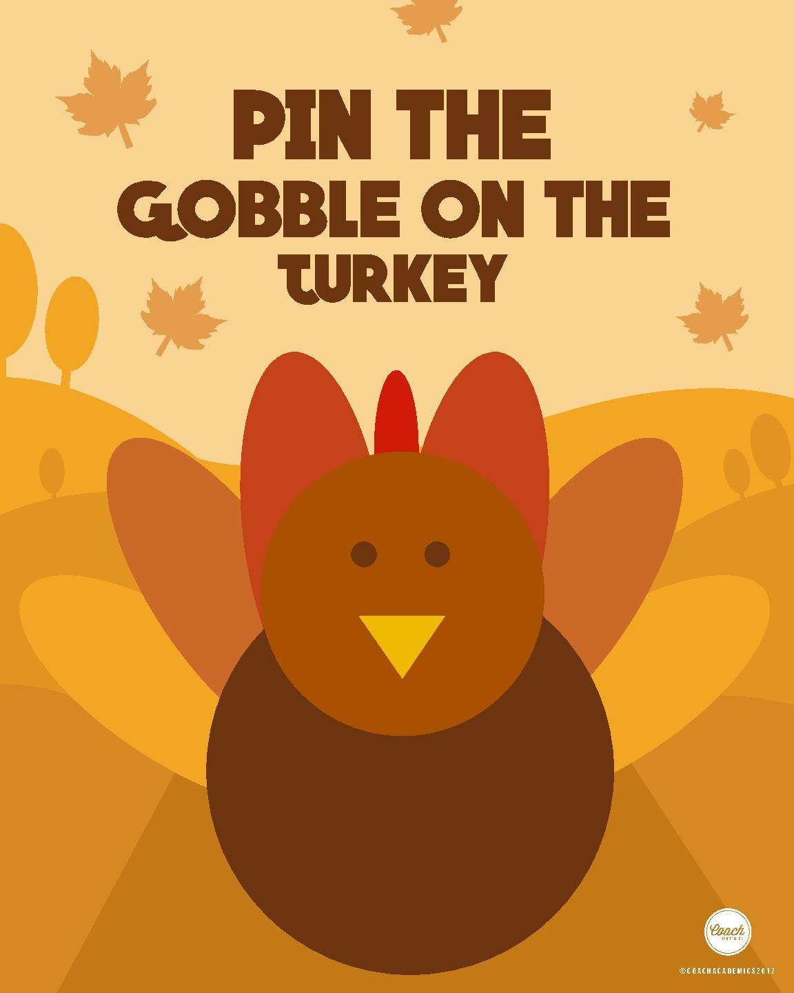 Pin The Gobble On The Turkey- Free For A Limited Time! with Pin the Tail On the Turkey Printable Informational