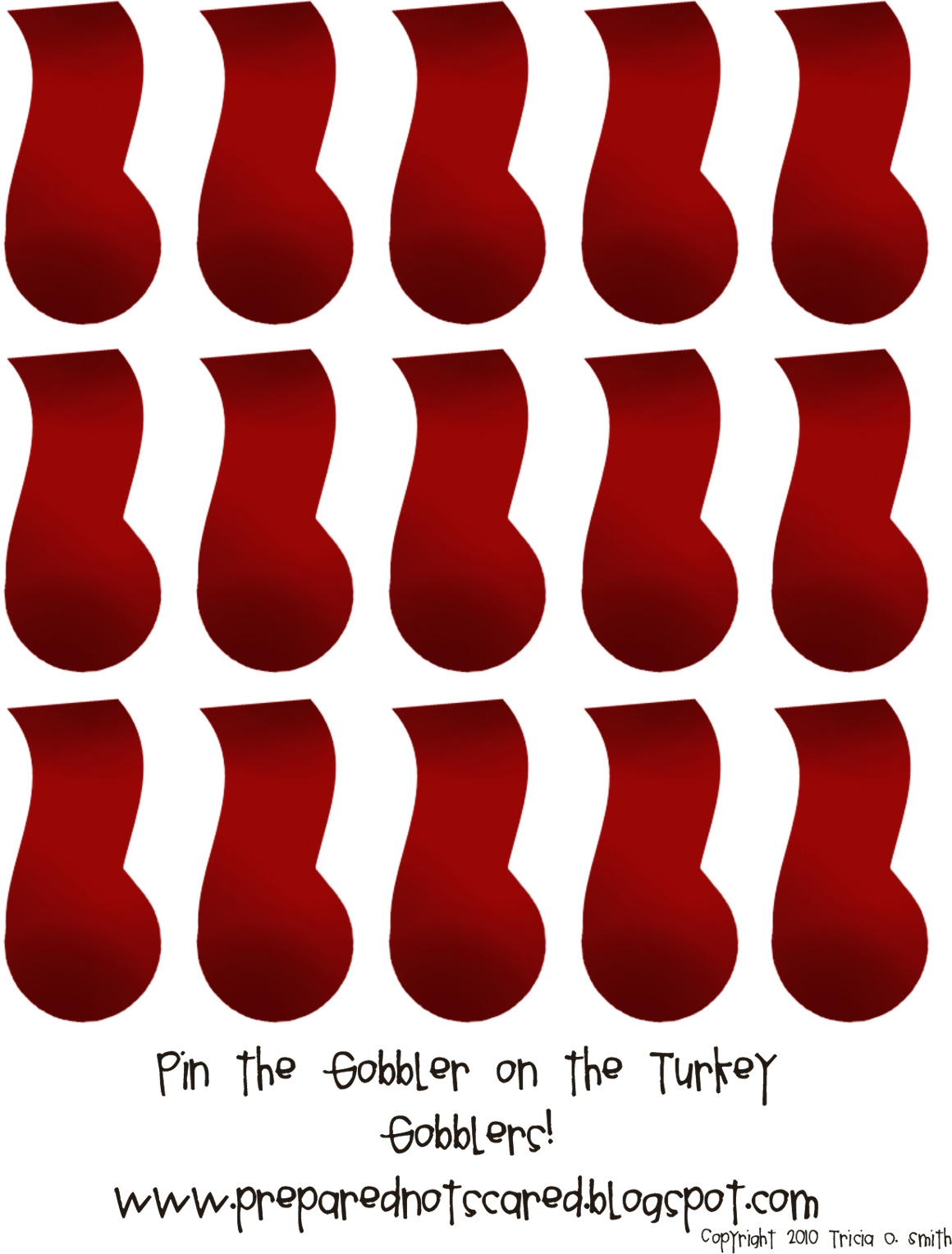 Prepared Not Scared!: Pin The Gobbler On The Turkey! pertaining to Turkey Gobbler Printable