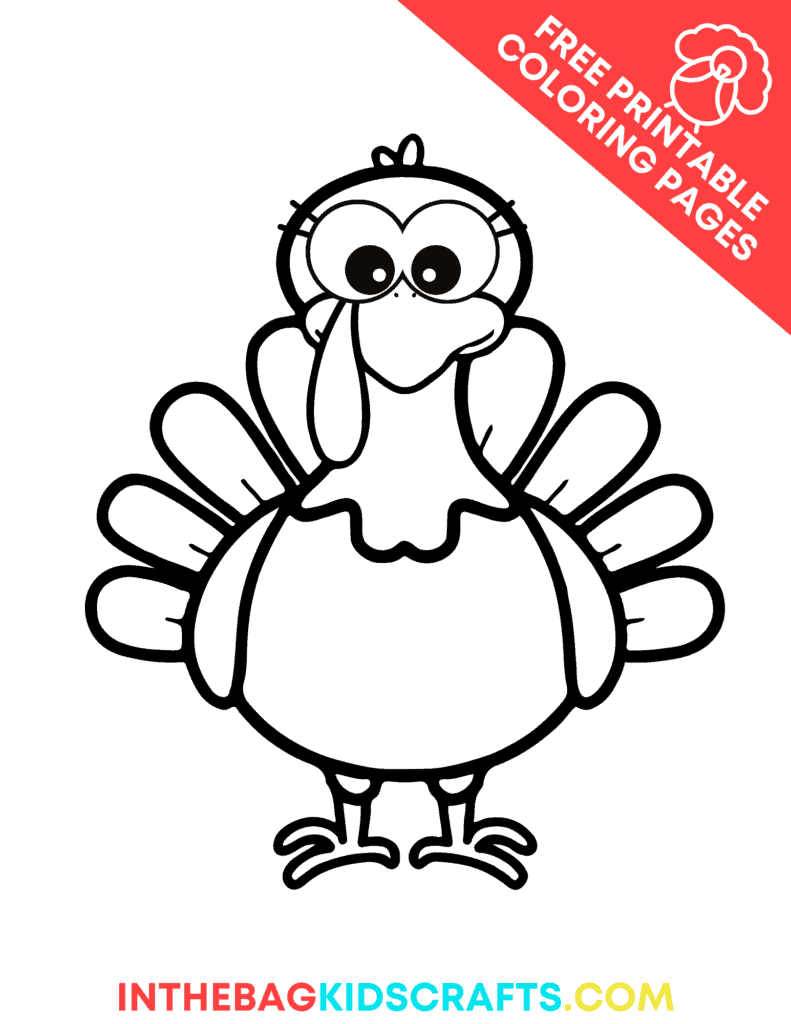 Preschool Thanksgiving Coloring Pages • In The Bag Kids' Crafts regarding Preschool Turkey Printable
