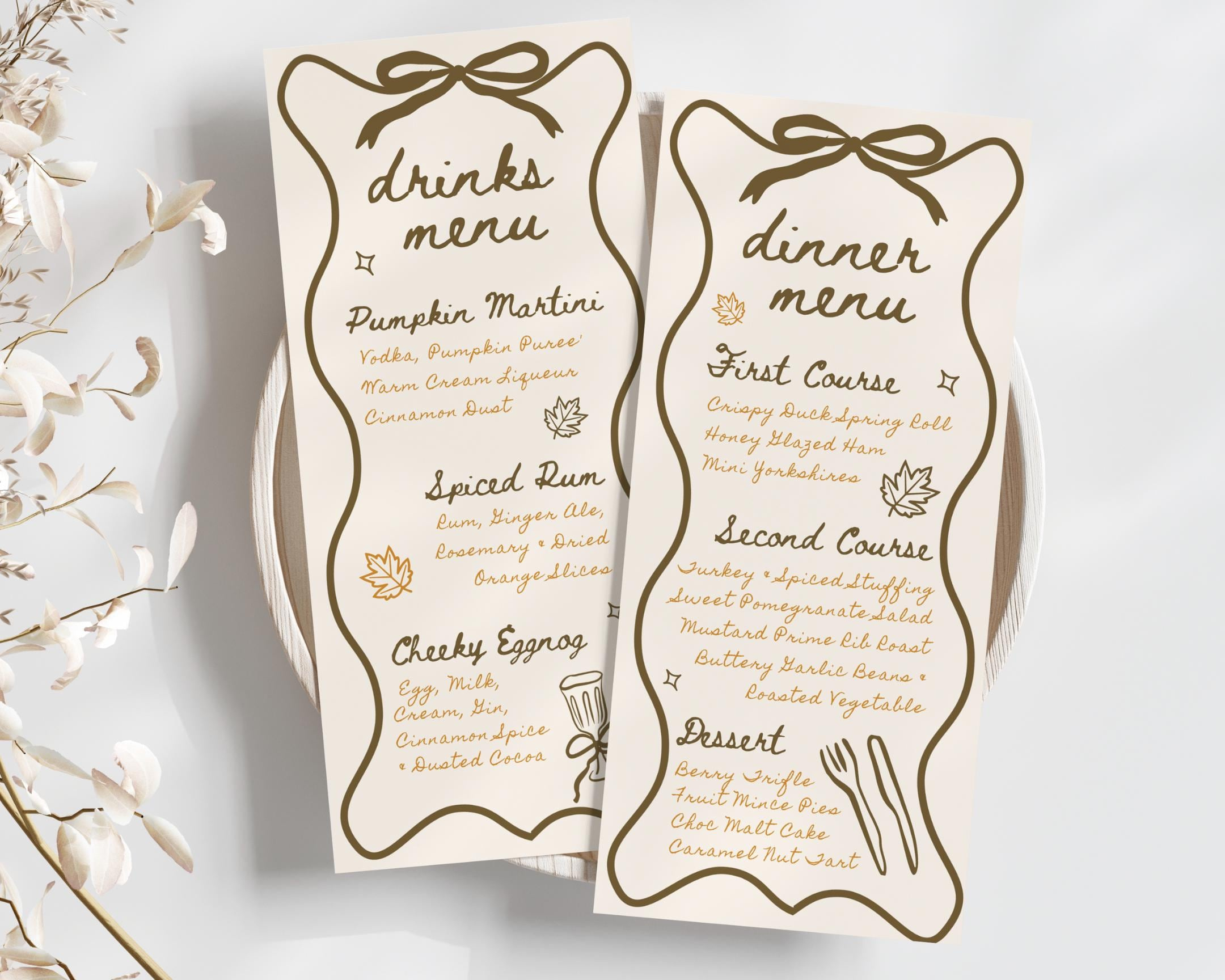 Printable Thanksgiving Menu Template 4X9'', Hand Drawn Style Menu pertaining to Free Online Thanksgiving Templates Menu Hgv