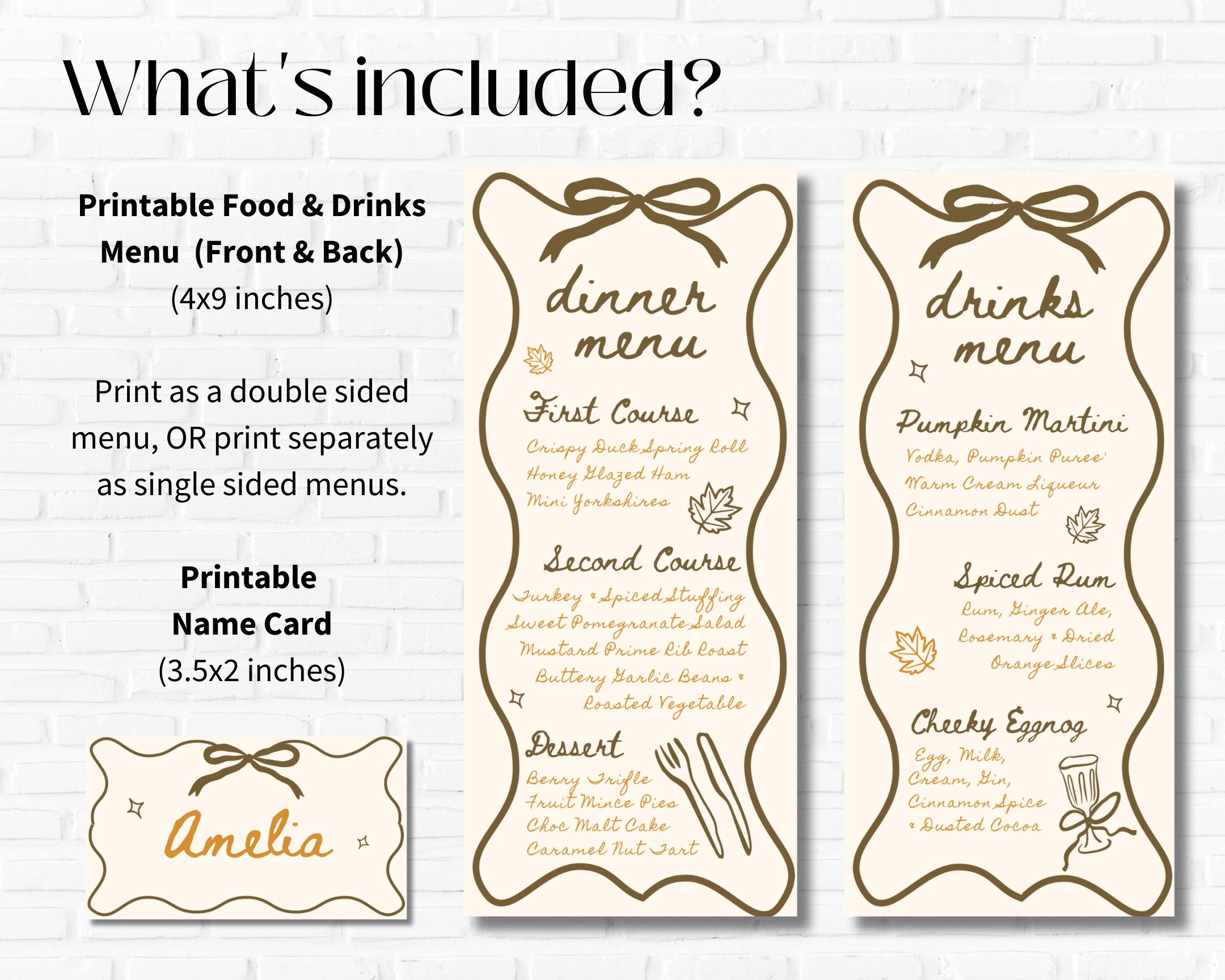 Printable Thanksgiving Menu Template 4X9'', Hand Drawn Style Menu throughout Free Online Thanksgiving Templates Menu Hgv