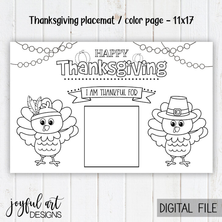 Turkey Placemats Printable Turkey Placemats Printable