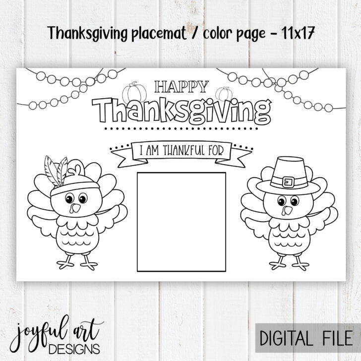 Turkey Placemat Printable